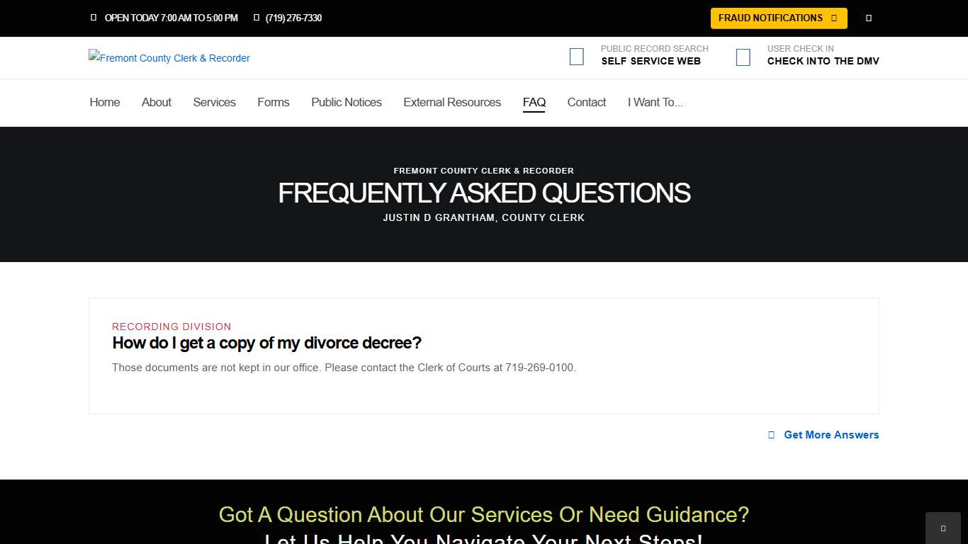 How do I get a copy of my divorce decree? | Fremont County Clerk & Recorder